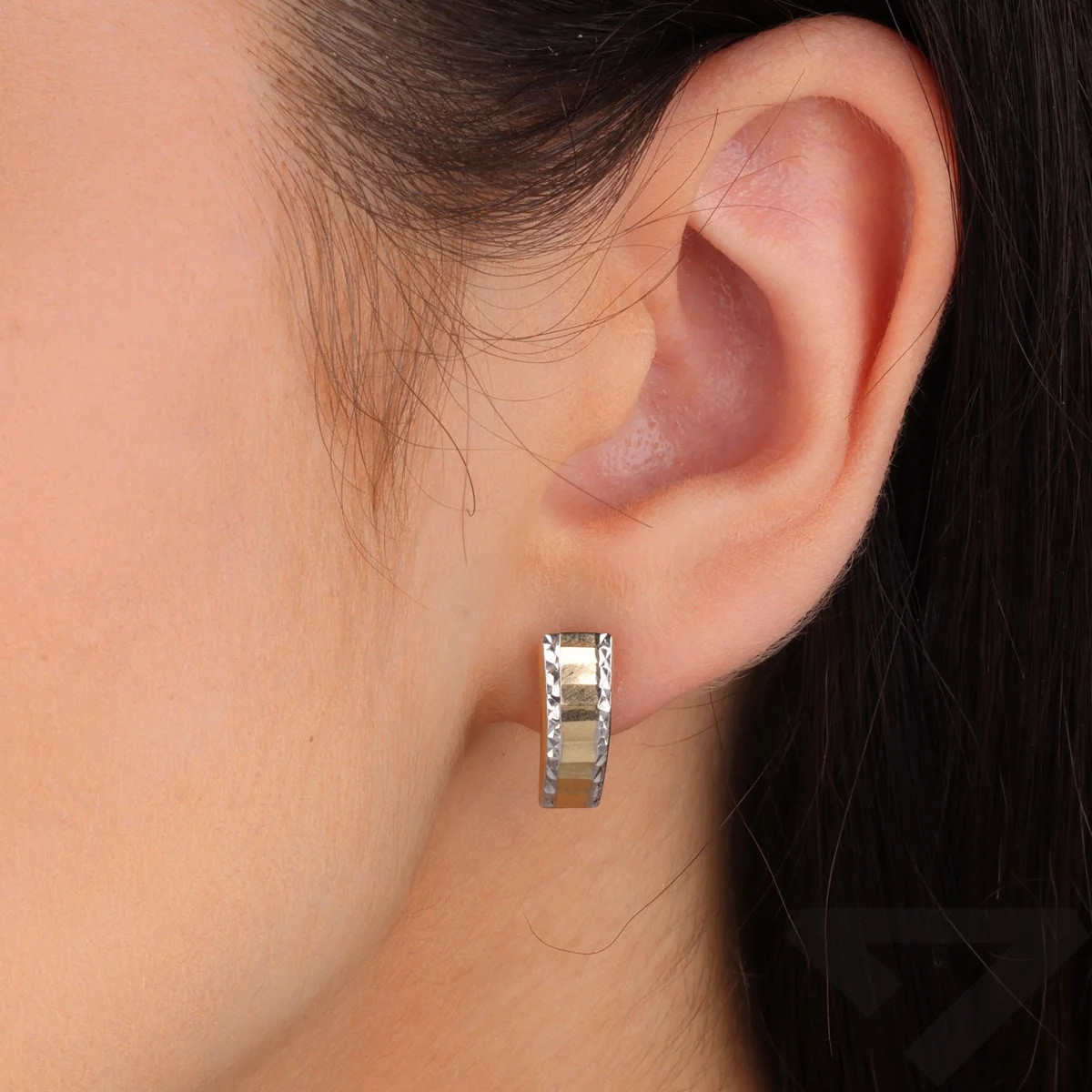 Geltono ir balto aukso auskarai