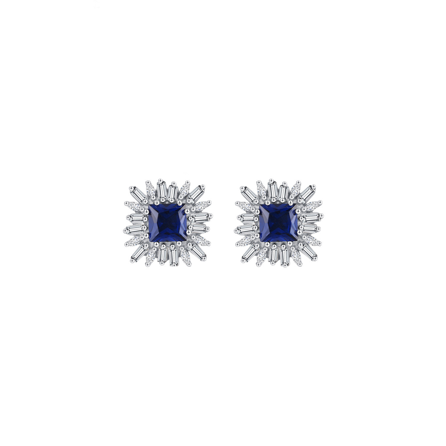 Sterling silver stud earrings with cubic zirconia