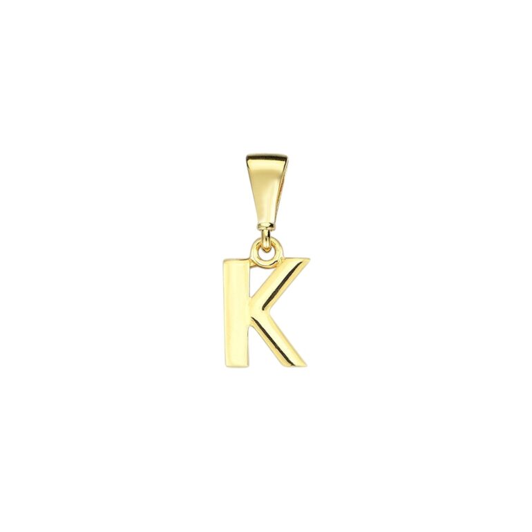 Yellow Gold Pendant - Initial K
