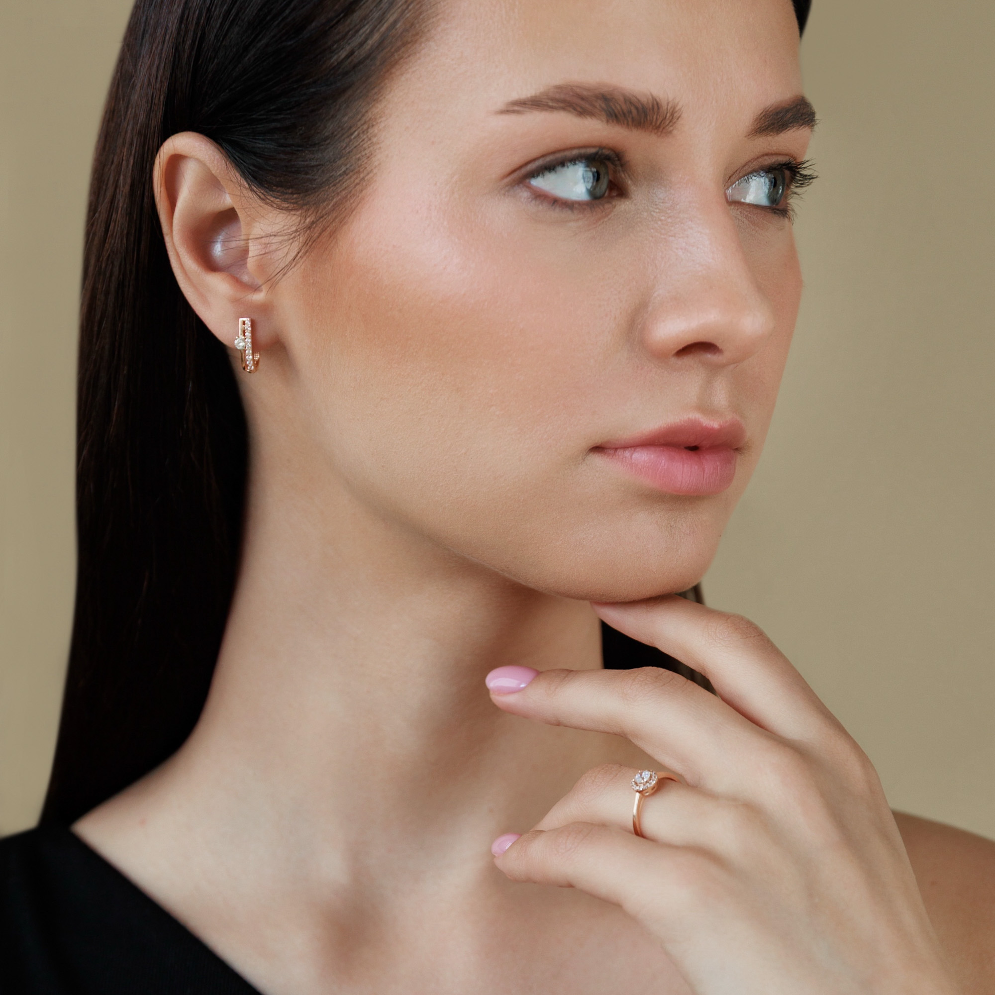 Auksiniai auskarai su cirkoniais