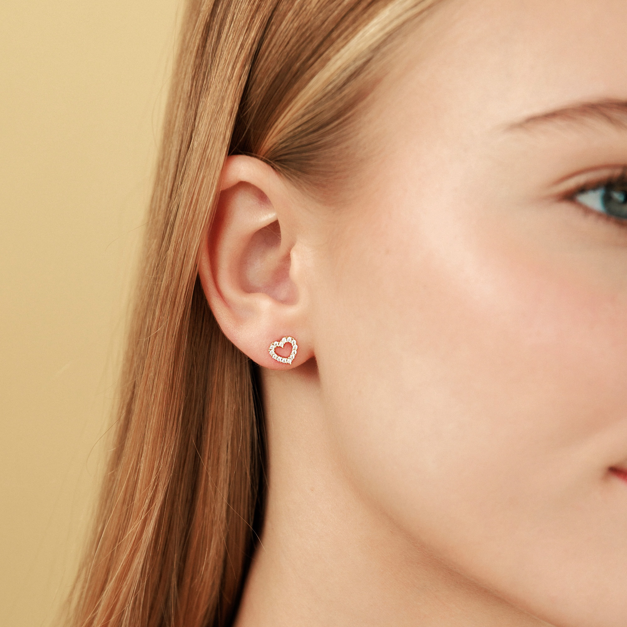 Auksiniai auskarai - širdelės