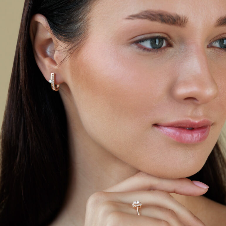 Auksiniai Auskarai Su Cirkoniais