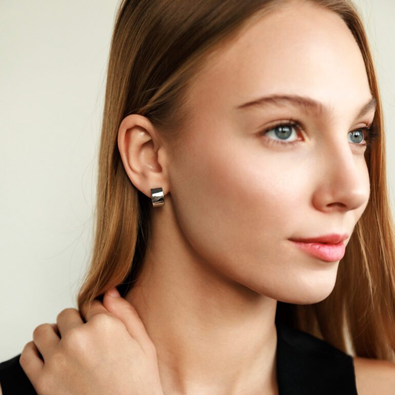 Sterling silver hoop earrings