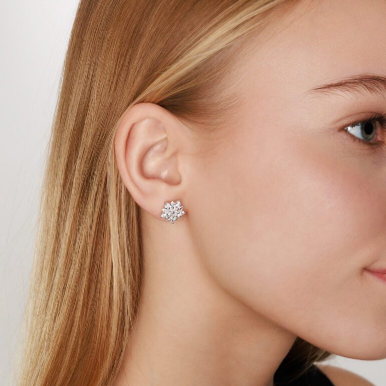 Sterling silver earrings with cubic zirconia