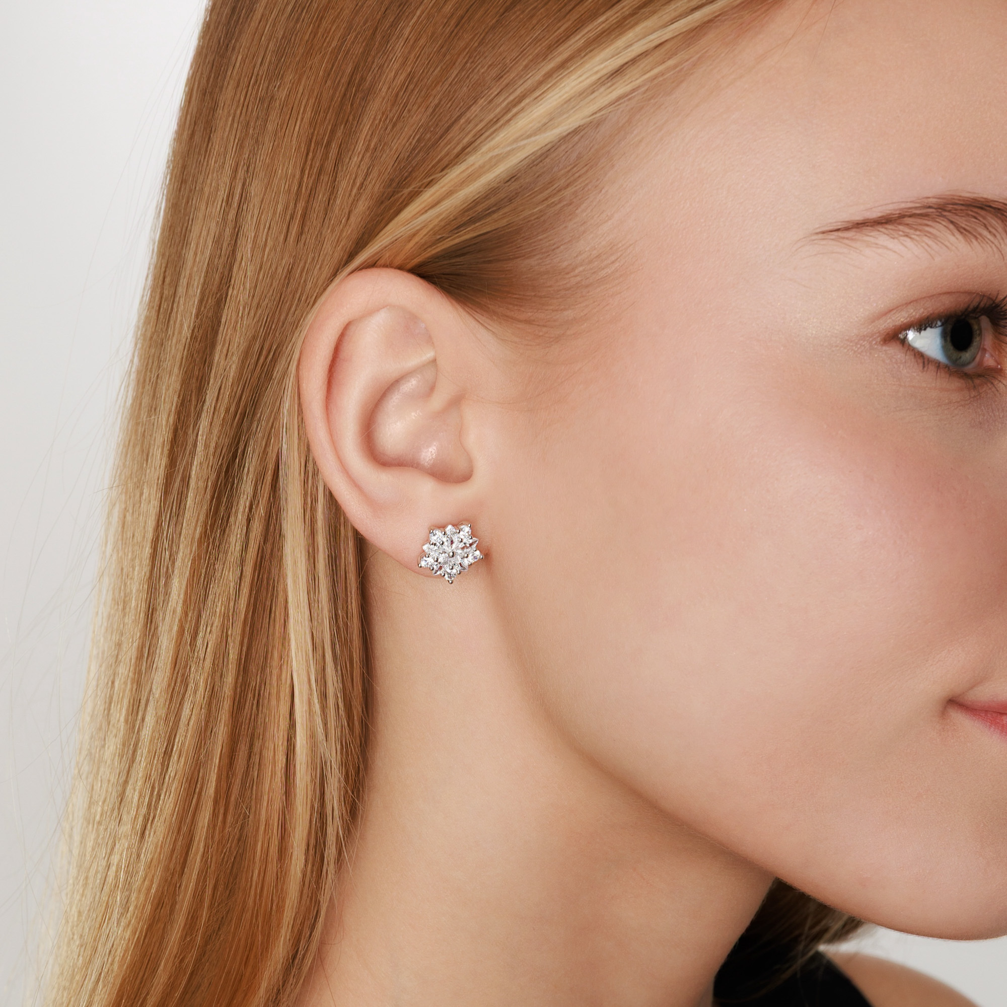 Sterling silver earrings with cubic zirconia