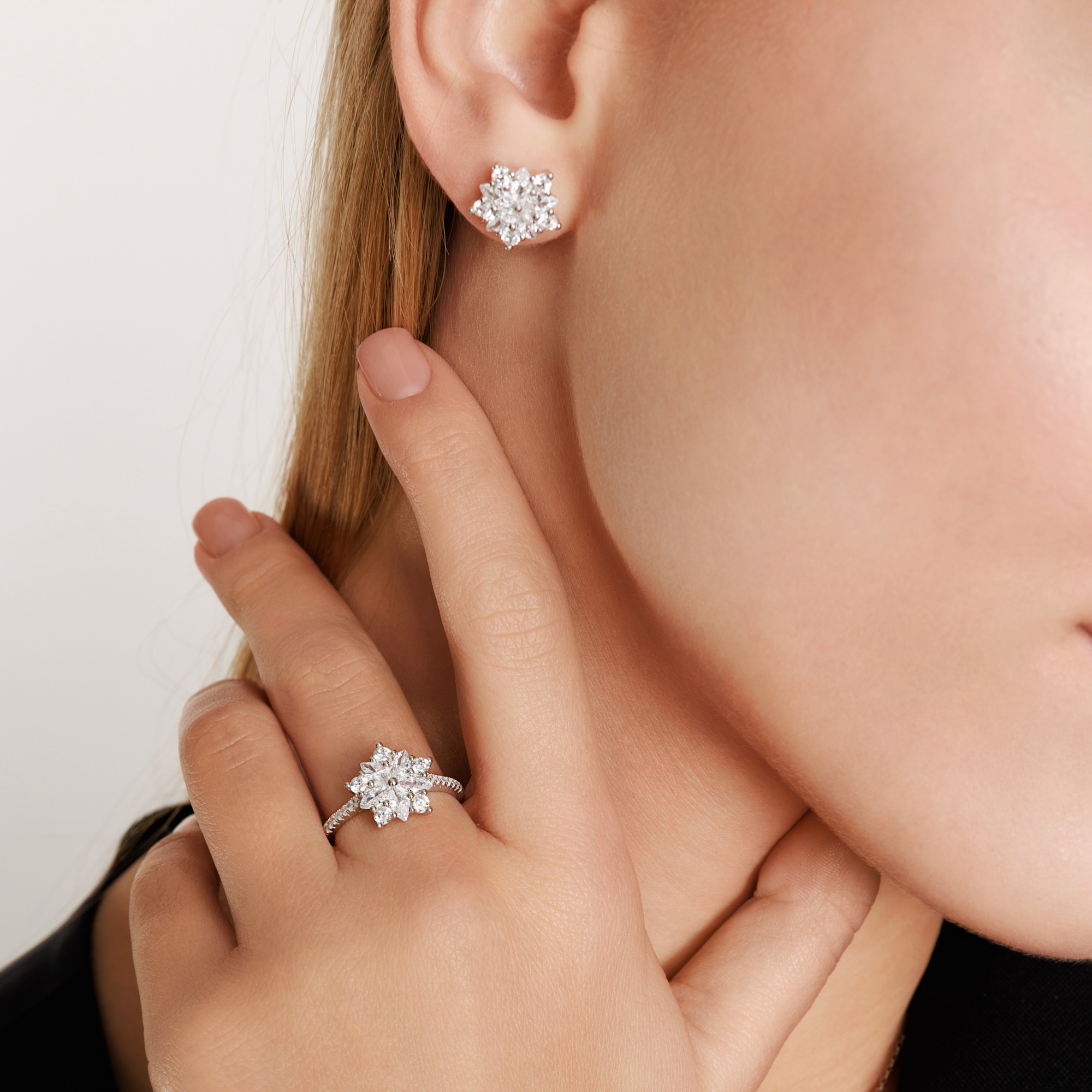 Sterling silver earrings with cubic zirconia