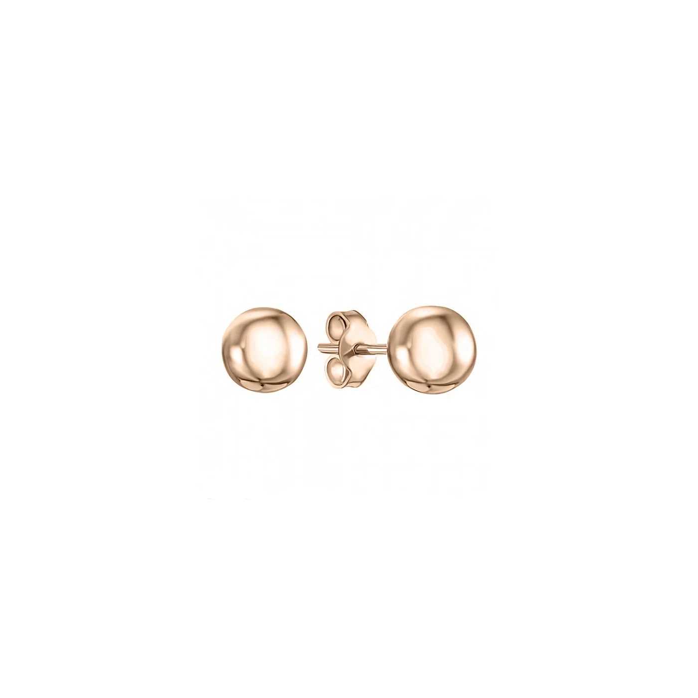 A pair of minimalistic rose gold stud earrings