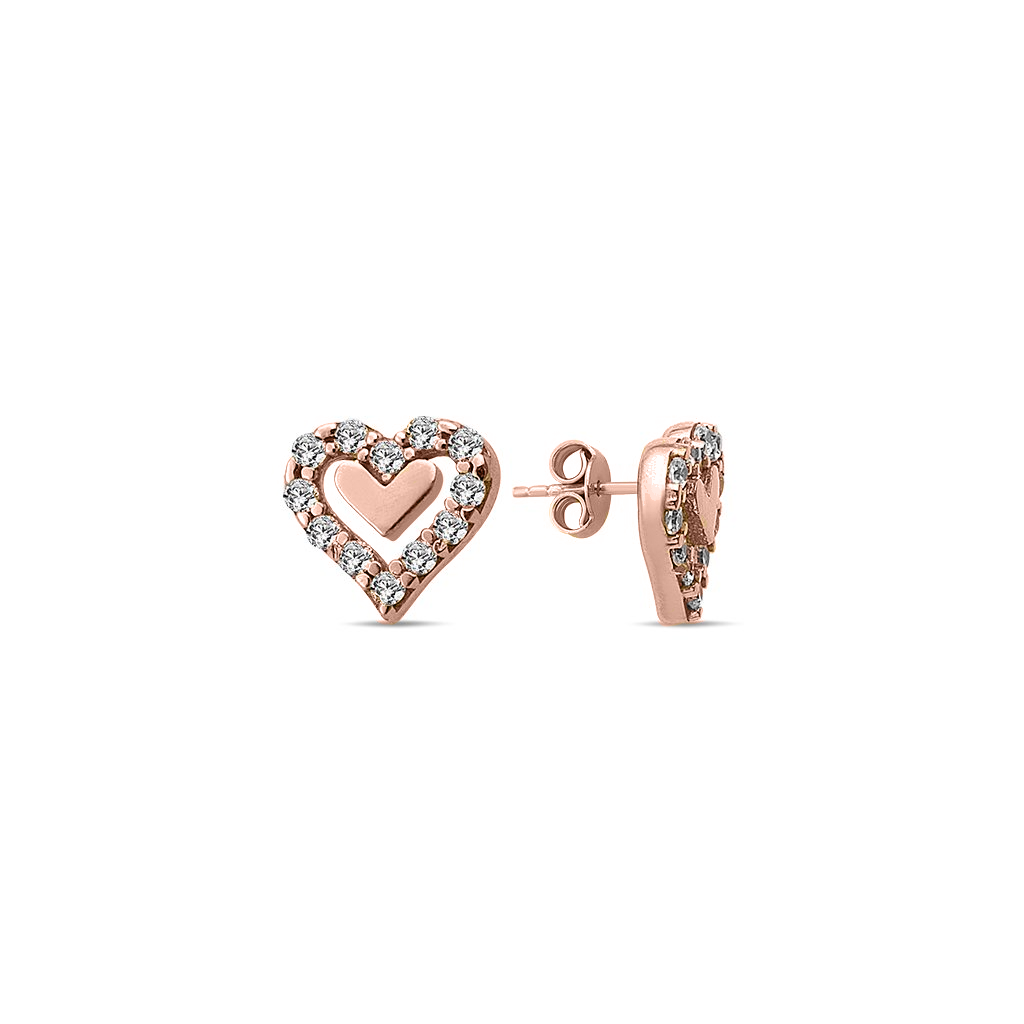 Rose Gold Earrings – Hearts