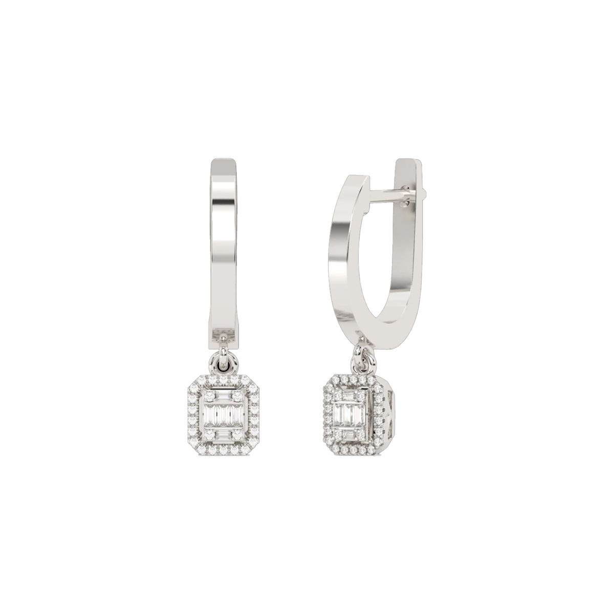 Balto aukso auskarai su deimantais