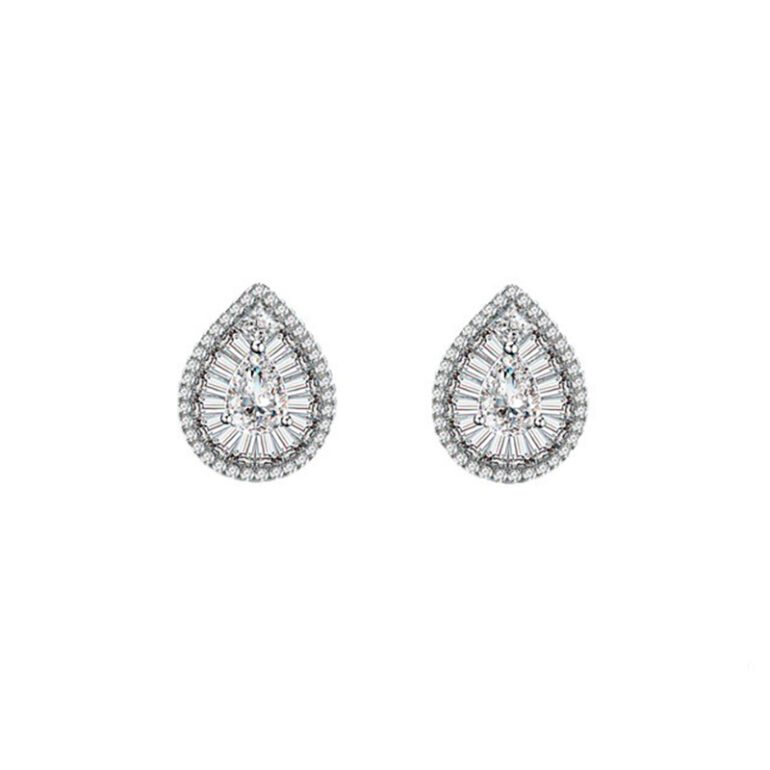 Sterling silver stud earrings with cubic zirconia