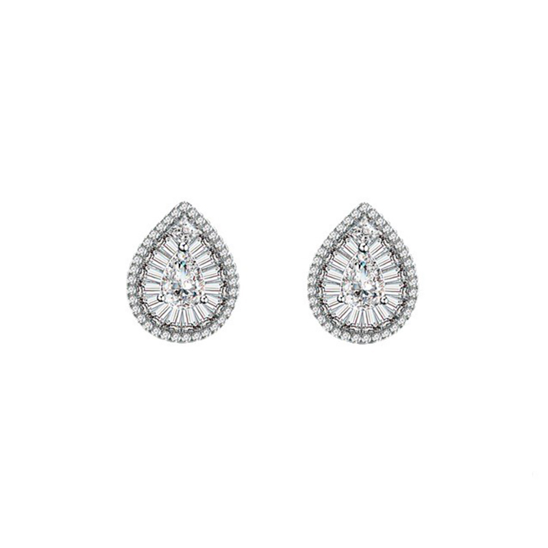 Sterling silver stud earrings with cubic zirconia
