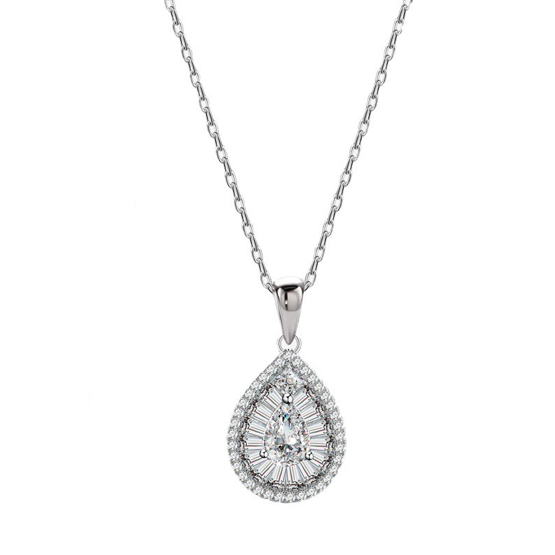 Sterling silver necklace with cubic zirconia