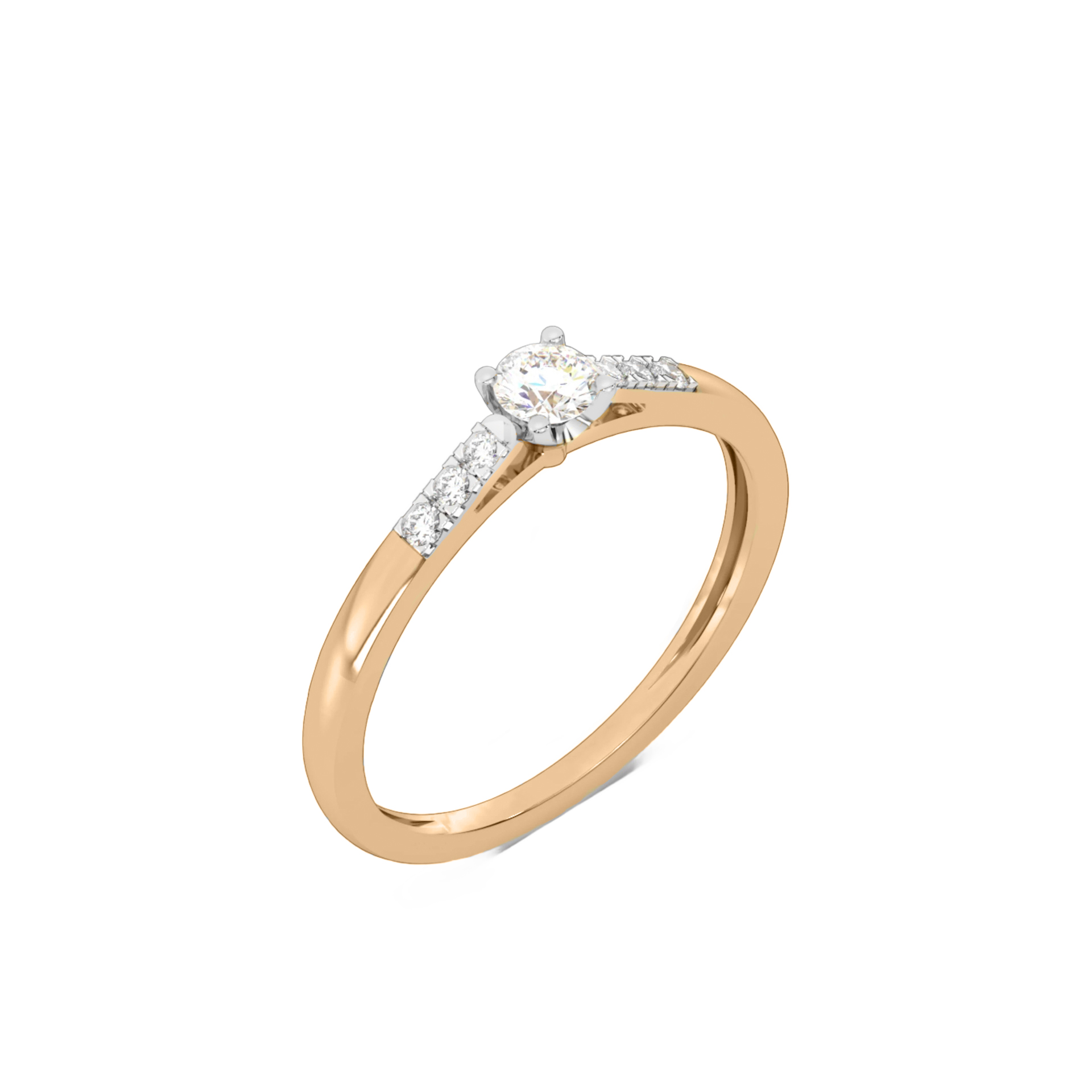 Rose gold ring with diamonds
