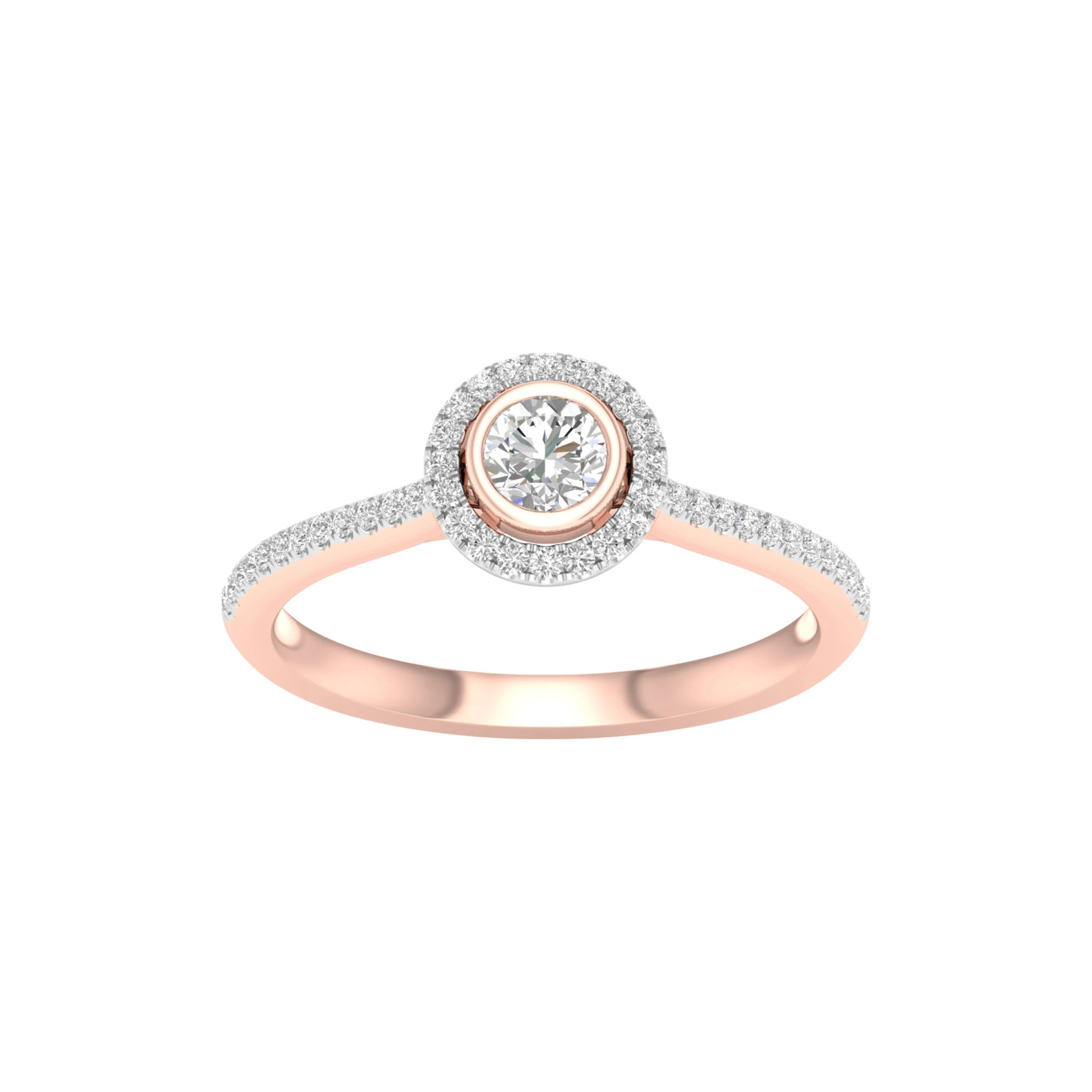 Rose gold ring with diamonds