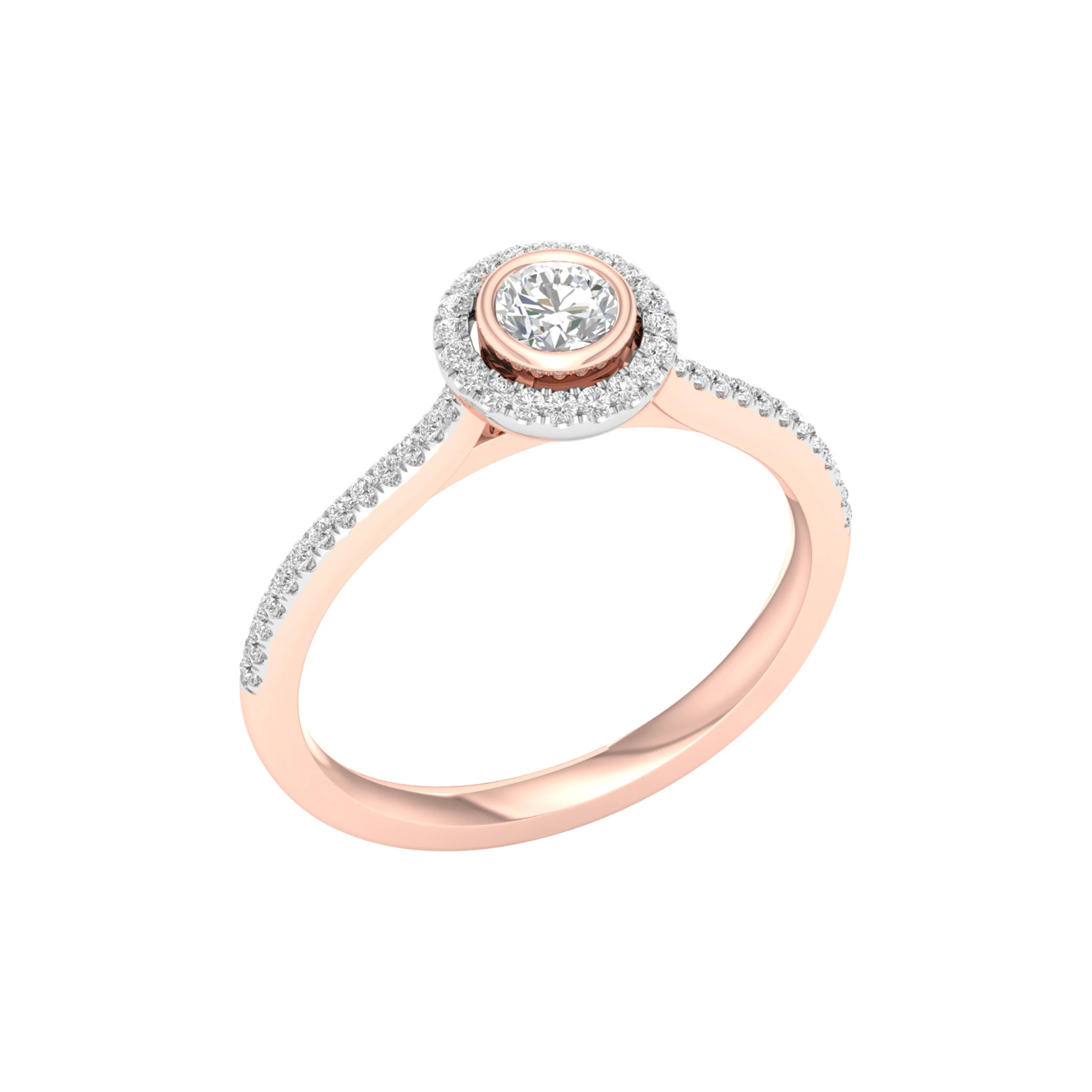 Rose gold ring with diamonds