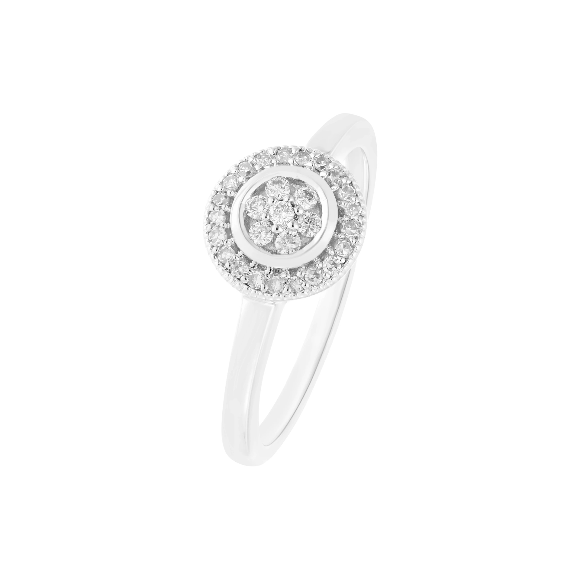 White gold ring with diamonds