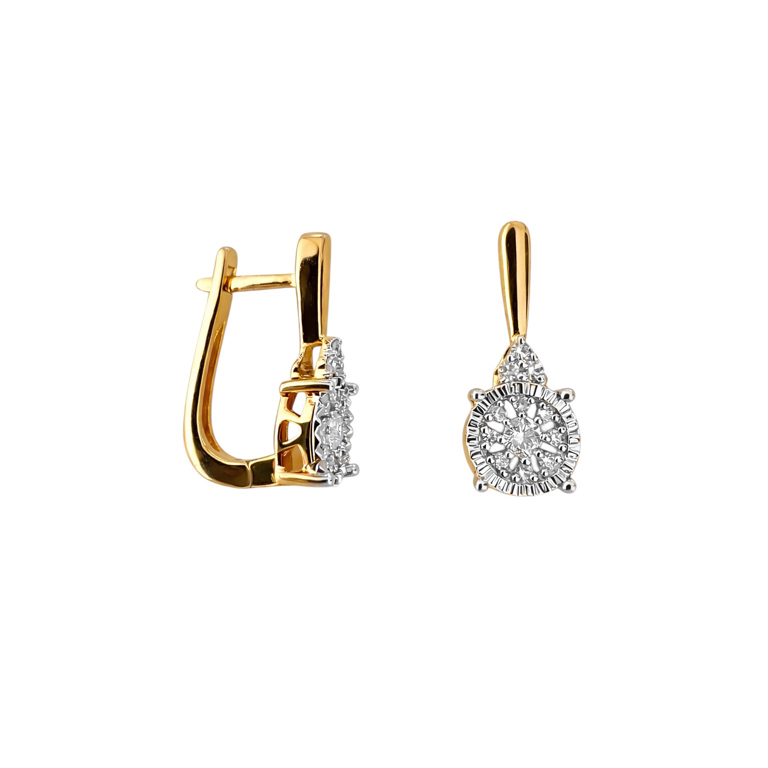 Rose gold earrings with diamonds
