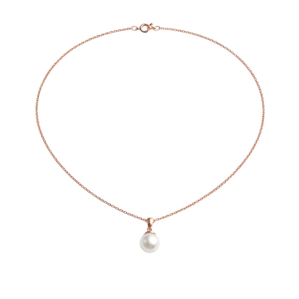 Auksinė grandinėlė su perlo pakabuku