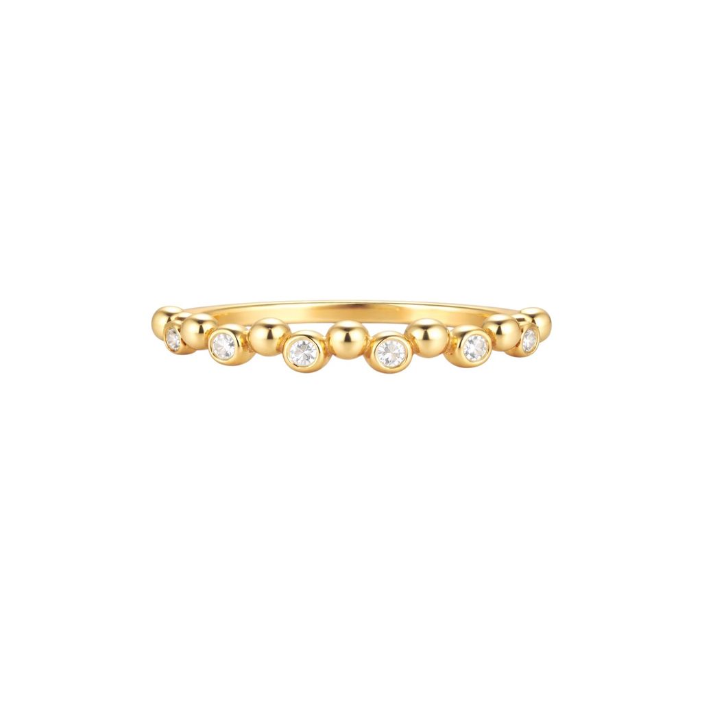Yellow gold ring with cubic zirconia