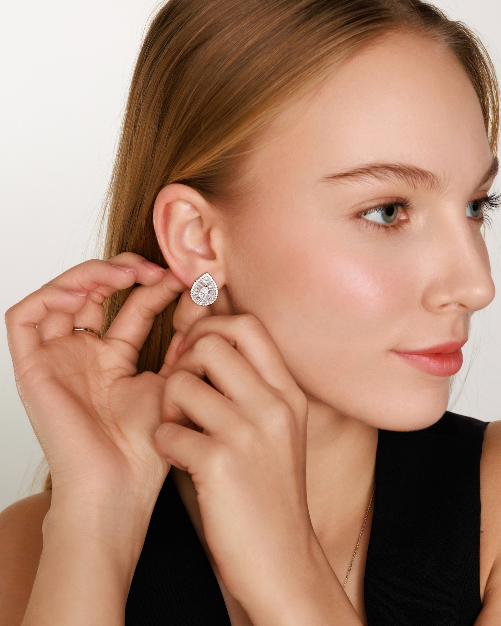 Sterling Silver Earrings With Cubic Zirconia