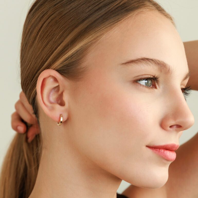 auksiniai auskarai - rinklutės