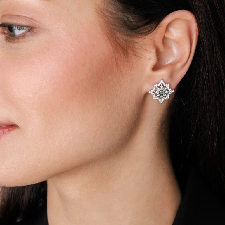 Sterling silver earrings with cubic zirconia