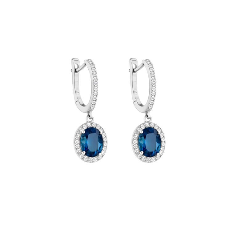Sterling Silver Earrings With London Blue Topaz