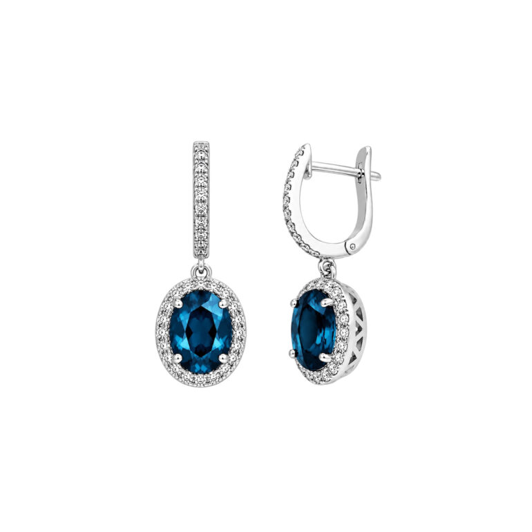 Sterling Silver Earrings With London Blue Topaz