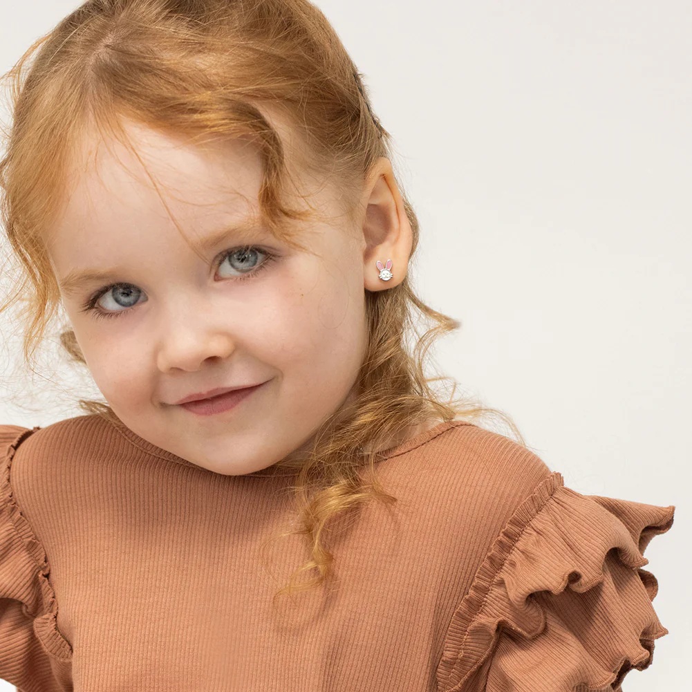 Vaikiški sidabriniai auskarai - Zuikis (Kiškis)