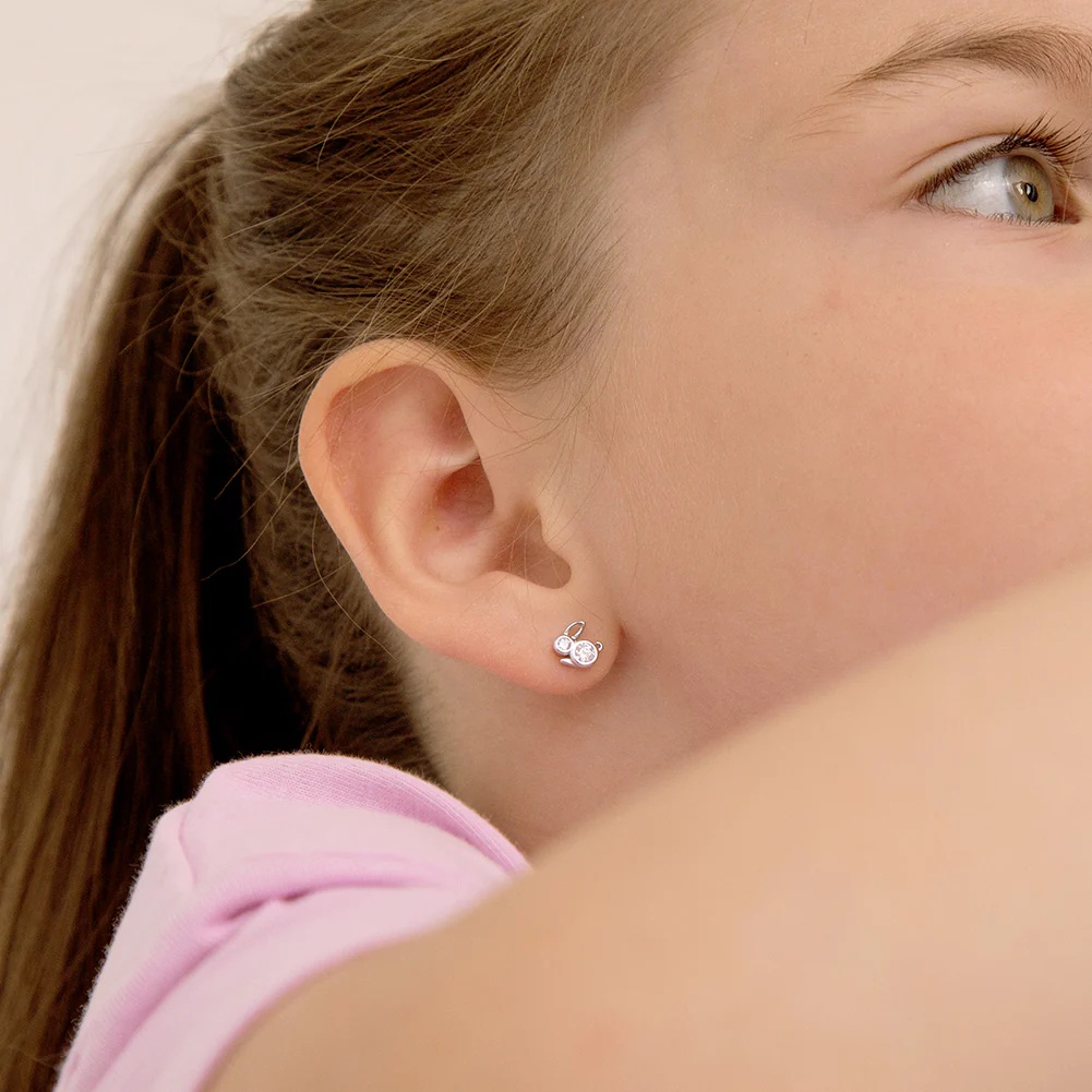 Vaikiški sidabriniai auskarai – Zuikis (Kiškis)