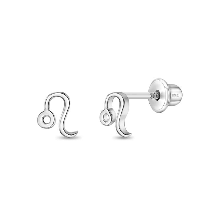 Sterling silver earrings for kids - zodiac sign Leo