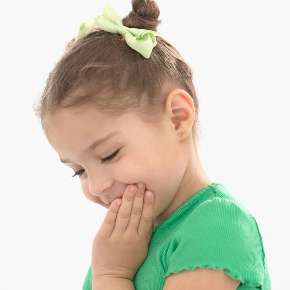 Sterling silver earrings for kids – zodiac sign Aries