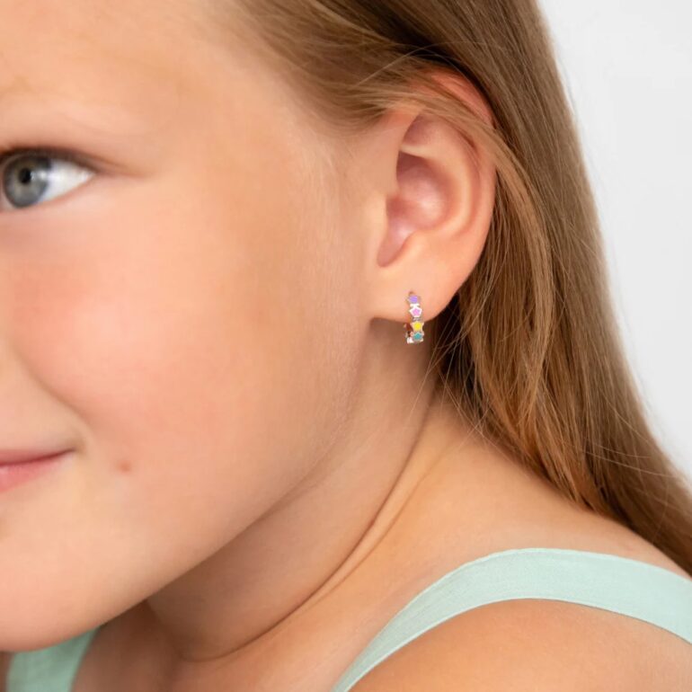 Vaikiškos sidabrinės rinkutės – spalvotos žvaigždutės