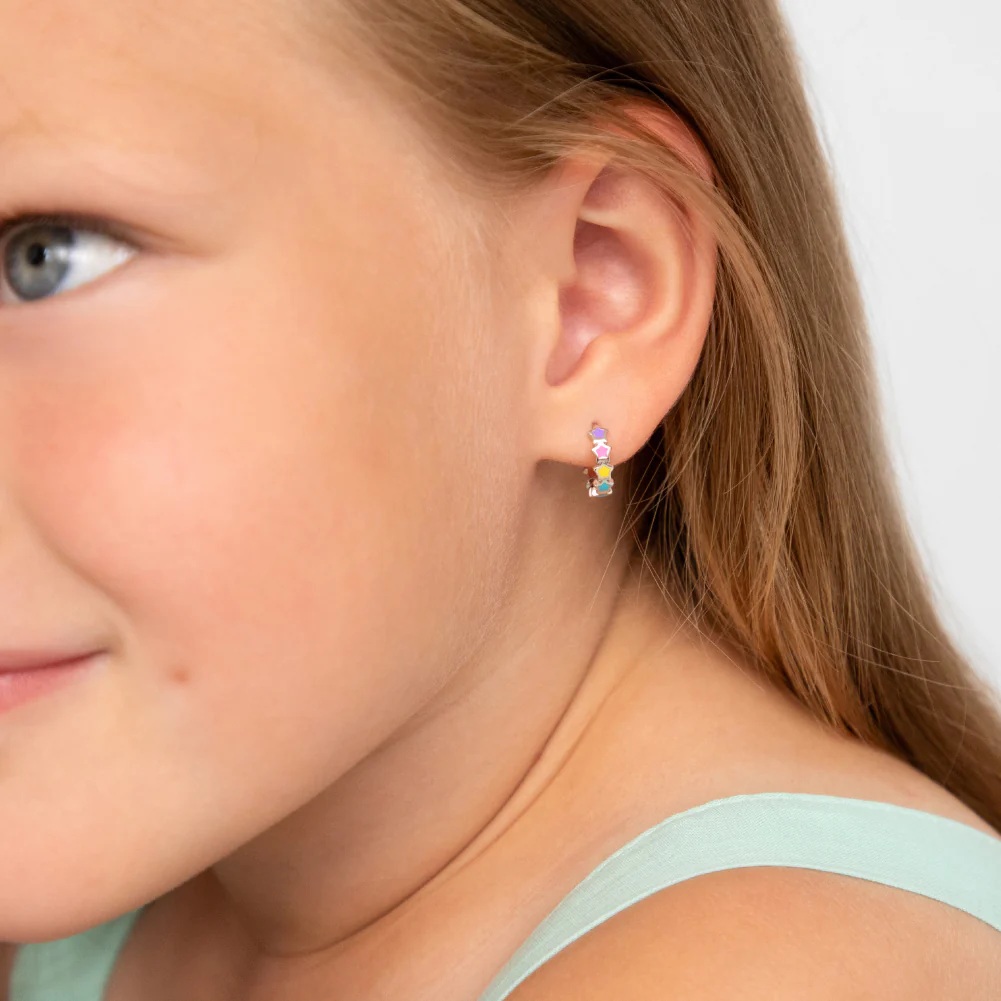 Vaikiškos sidabrinės rinkutės – spalvotos žvaigždutės