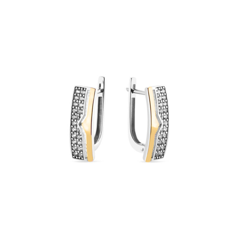 Gold Plated Sterling Silver Earrings With Cubic Zirconia