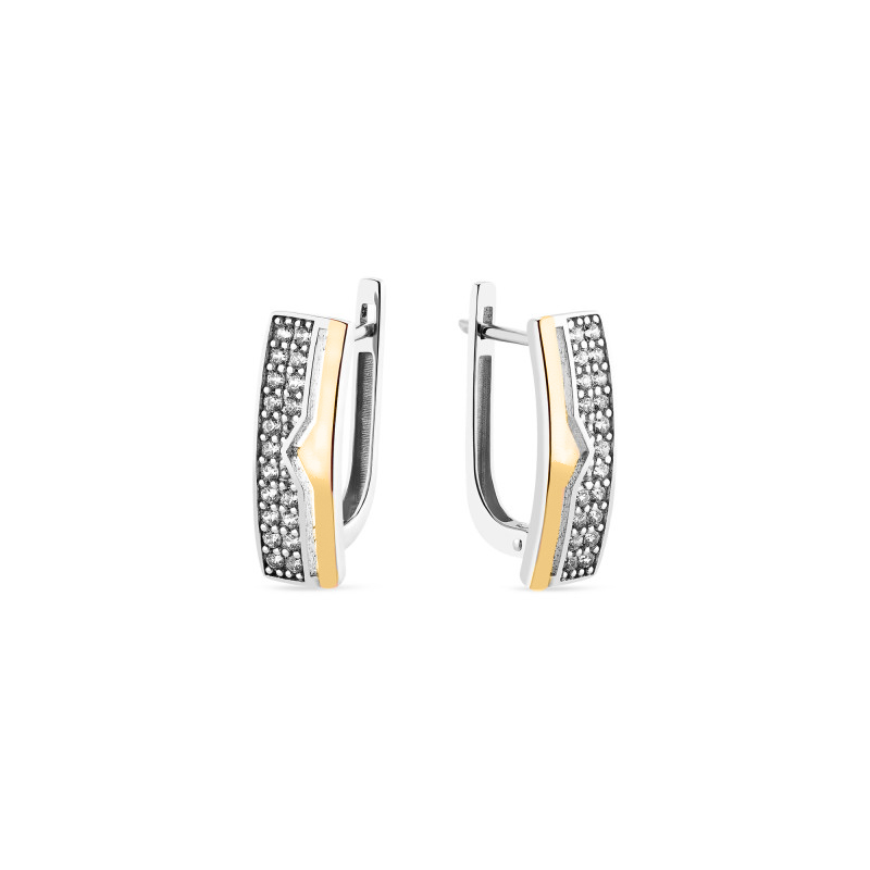 Gold plated sterling silver earrings with cubic zirconia