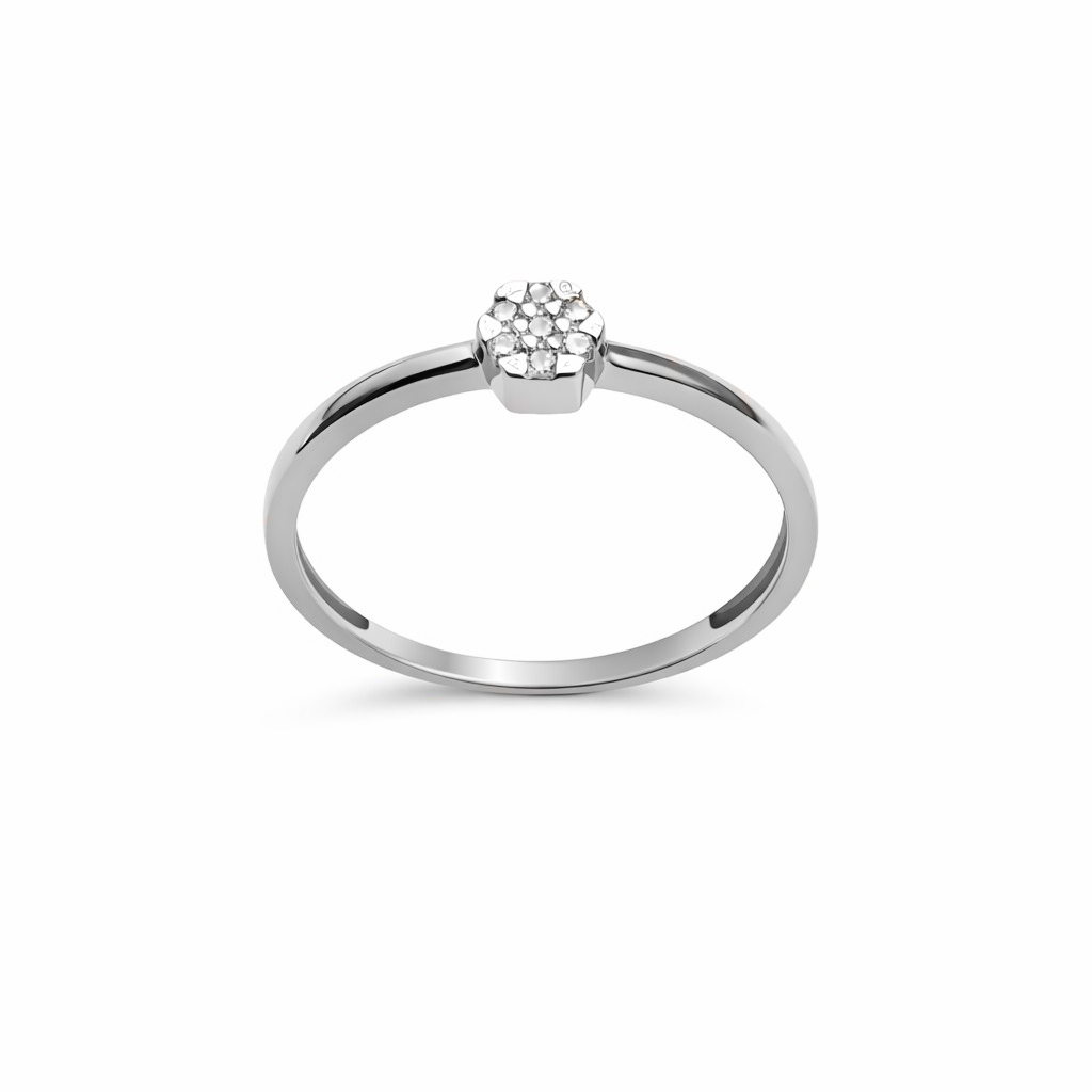 White gold ring with diamonds