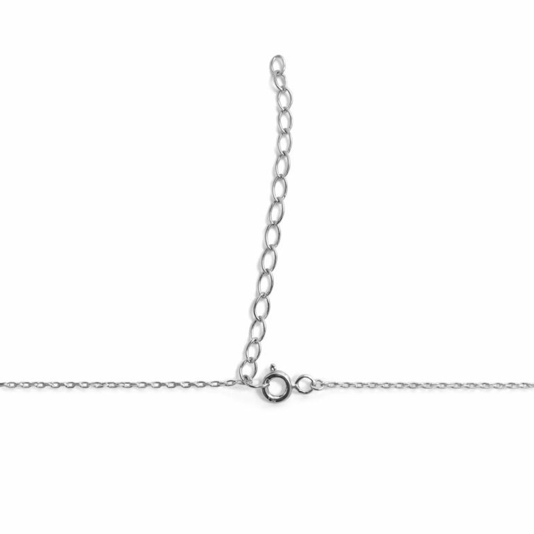 Sterling silver necklace with onyx – four leaf clover