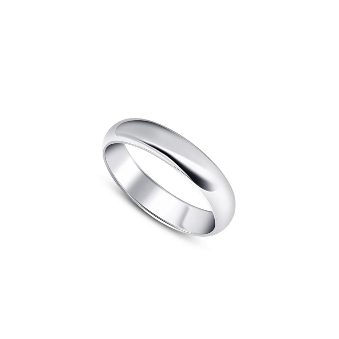 Klasikinis balto aukso vestuvinis žiedas 4mm