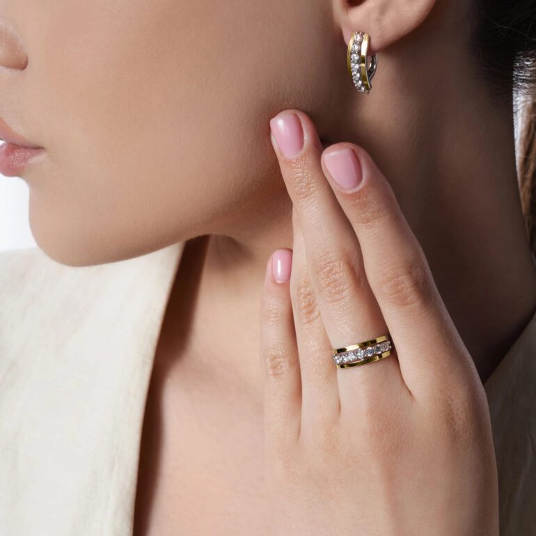 Auksu dengti sidabriniai auskarai su cirkoniais