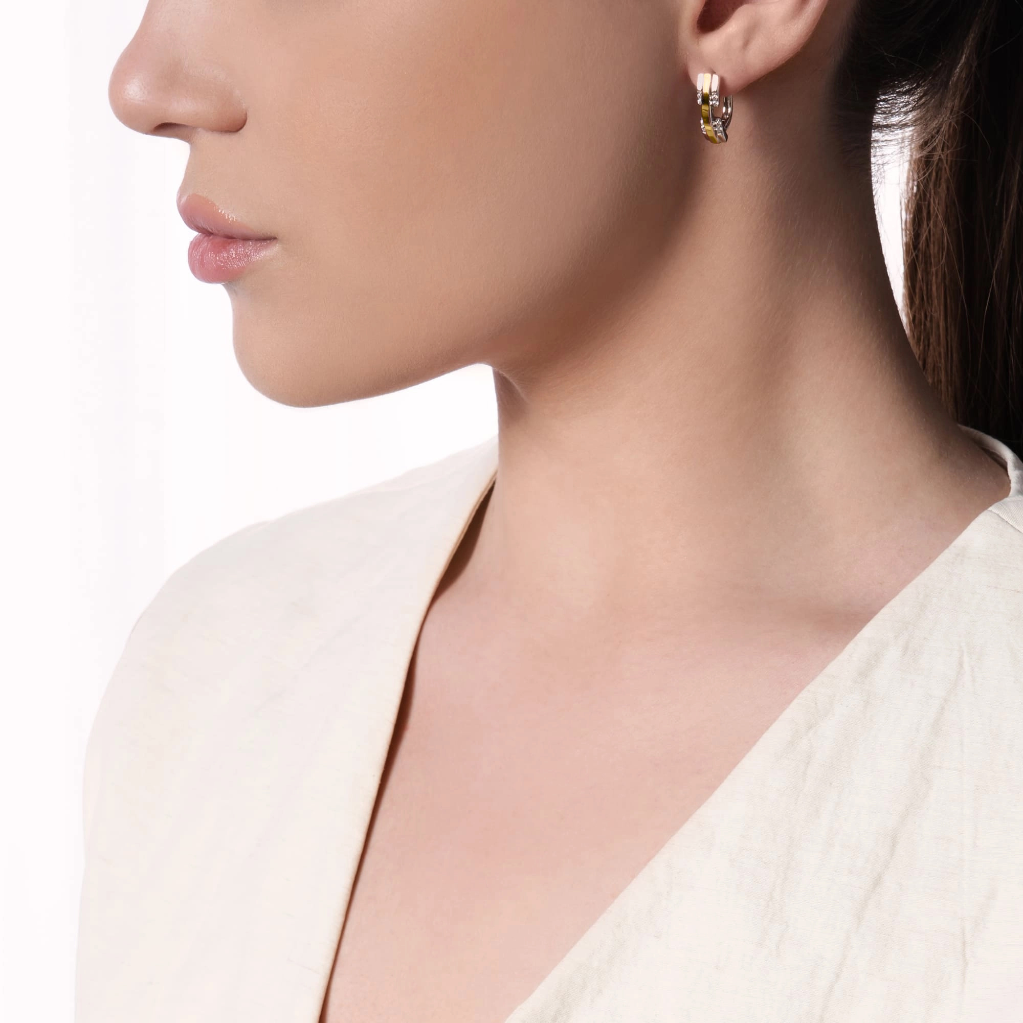 Gold plated sterling silver earrings with cubic zirconia