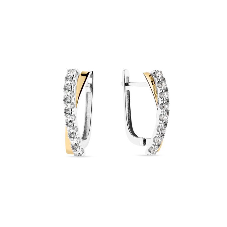 Auksu Dengti Sidabriniai Auskarai Su Cirkoniais