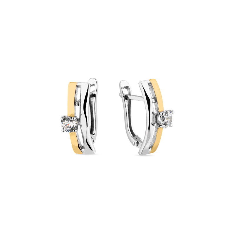 Gold plated sterling silver earrings with cubic zirconia