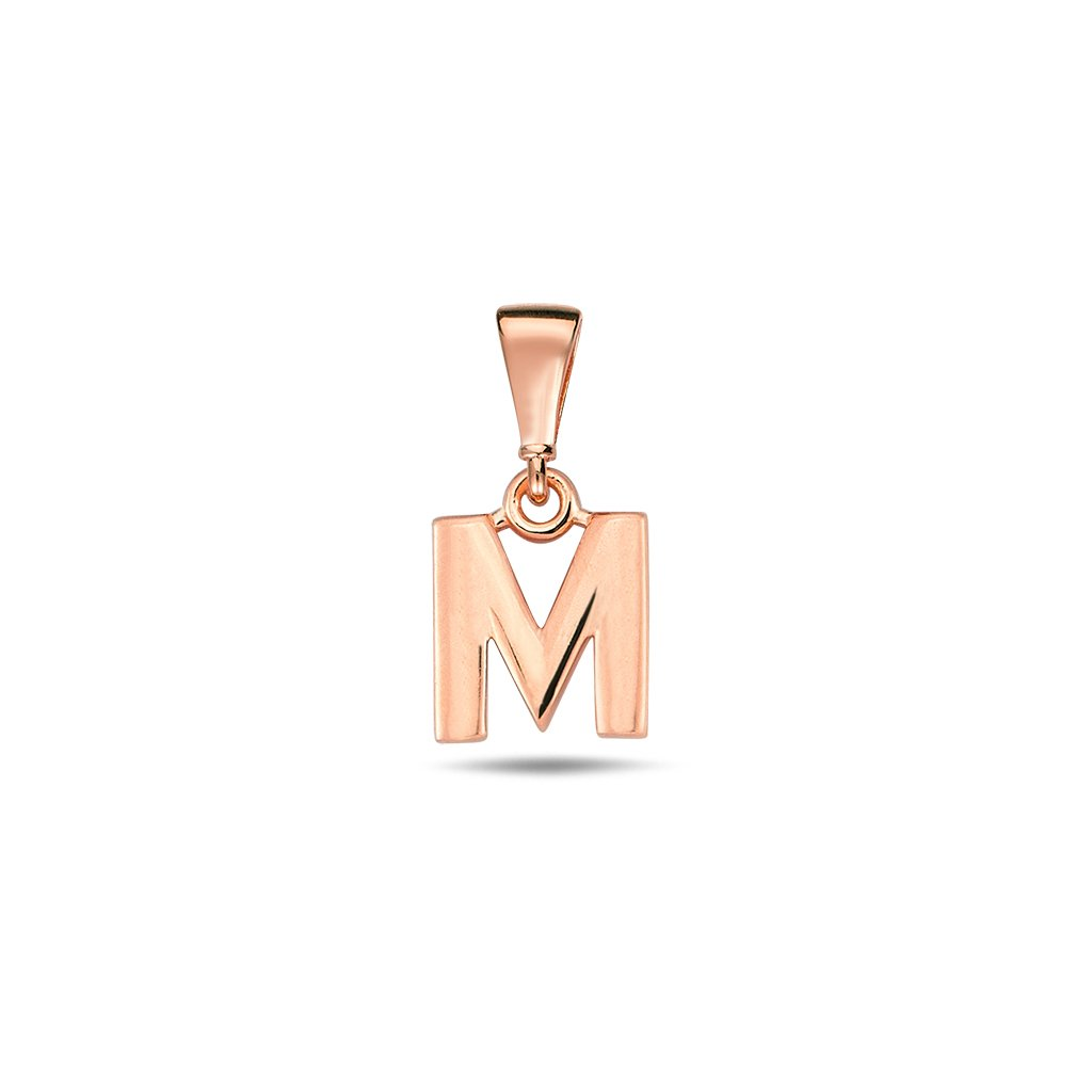 Rose gold pendant - initial (letter) M