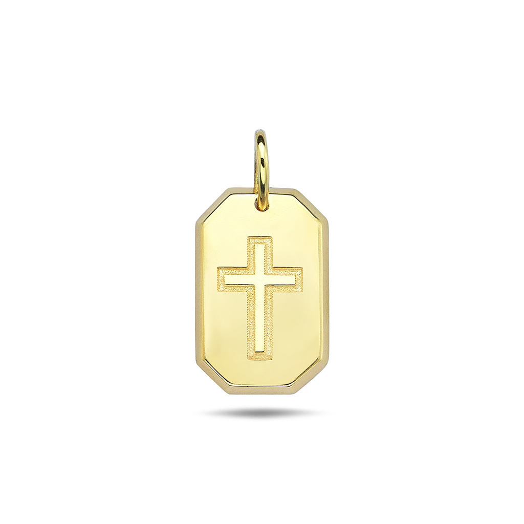 Yellow gold cross pendant