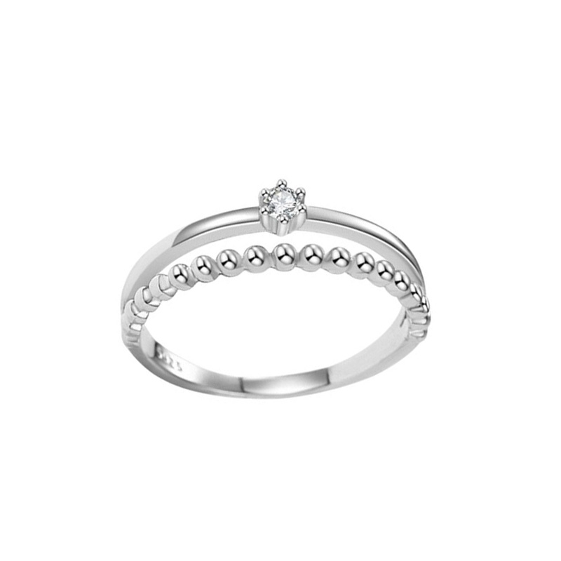 Sterling silver ring width cubic zirconia