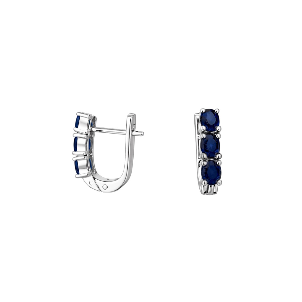 Sterling silver earrings with sapphires