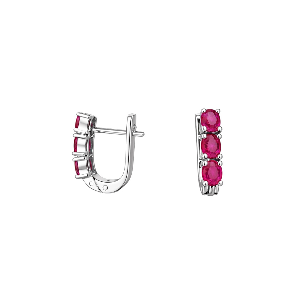 Sidabriniai auskarai su rubinais