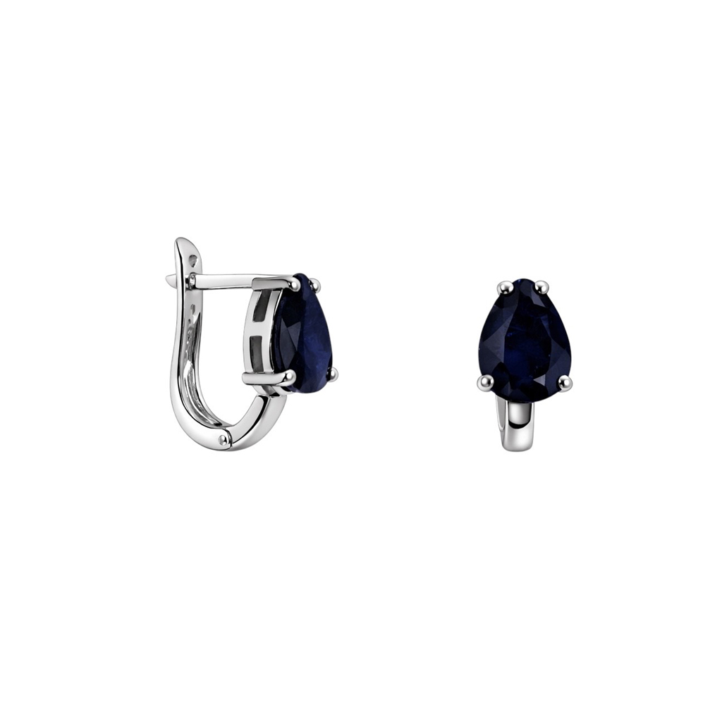 Sterling silver earrings with sapphires
