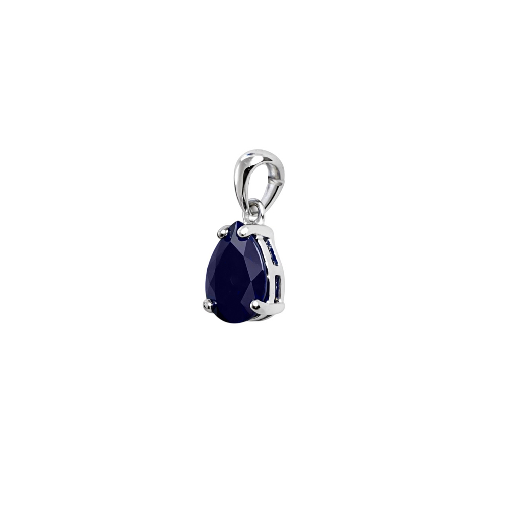 Sterling silver pendant with sapphire